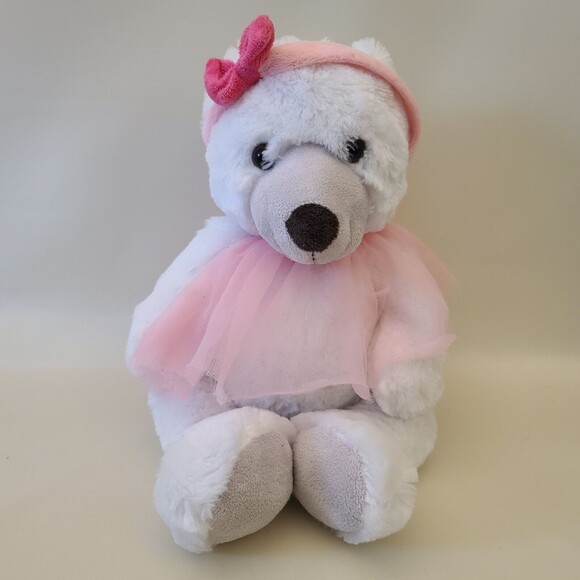 Bayview Supply Ballerina Bear Plush Pink Tutu & Headband 16" Bear Stuffed Animal - Picture 1 of 10